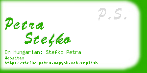 petra stefko business card